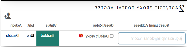Add Edit Proxy Portal Access Guest Role of Default Proxy